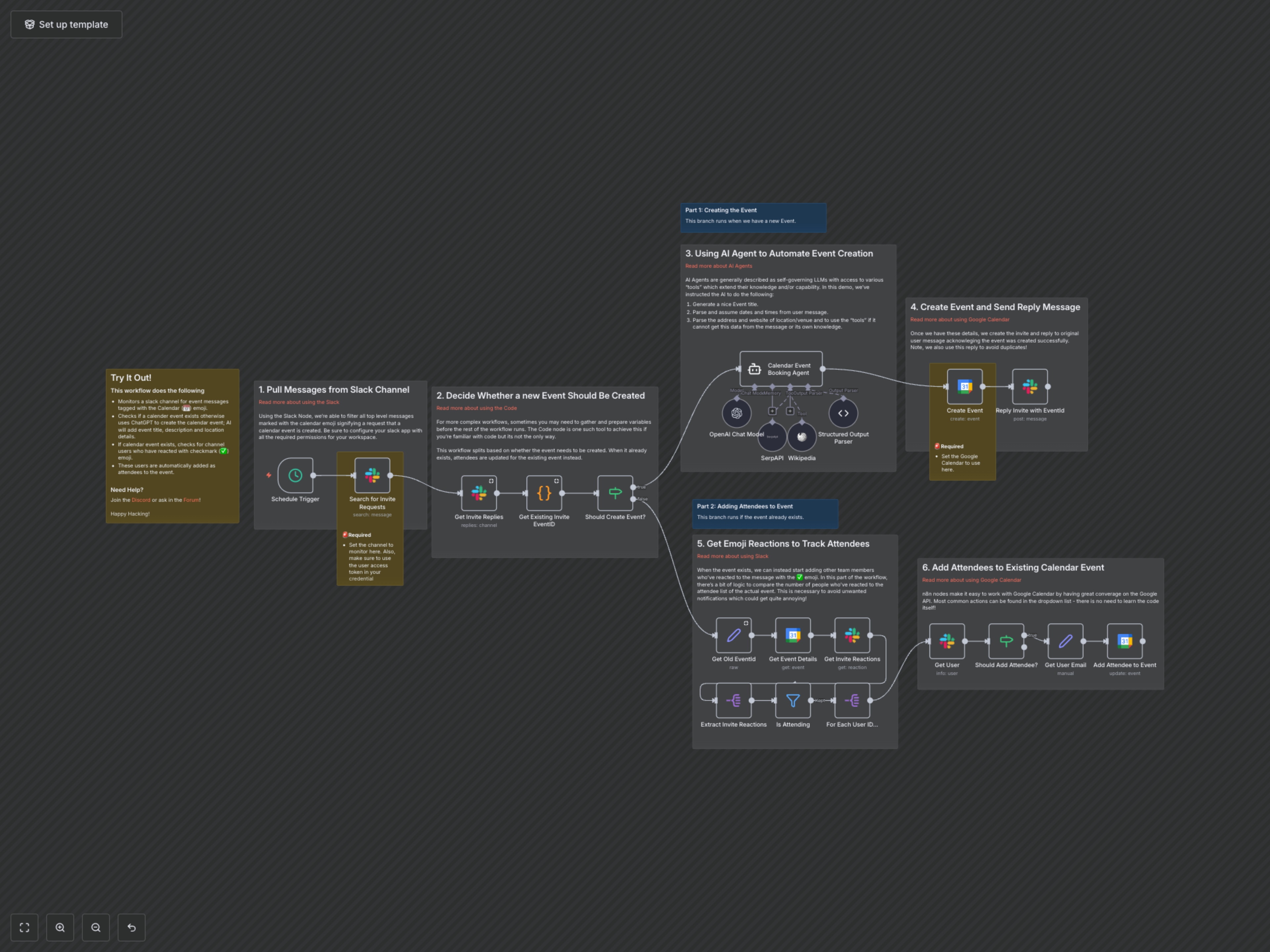 Automate Google Calendar Events from Slack with AI & Sync Attendees